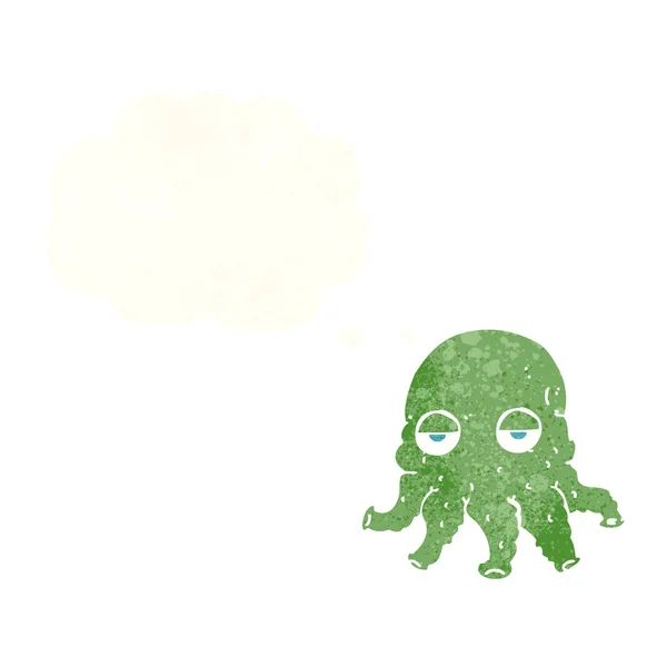 Cartoon alien squid face with thought bubble