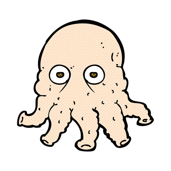 Comic cartoon alien squid face