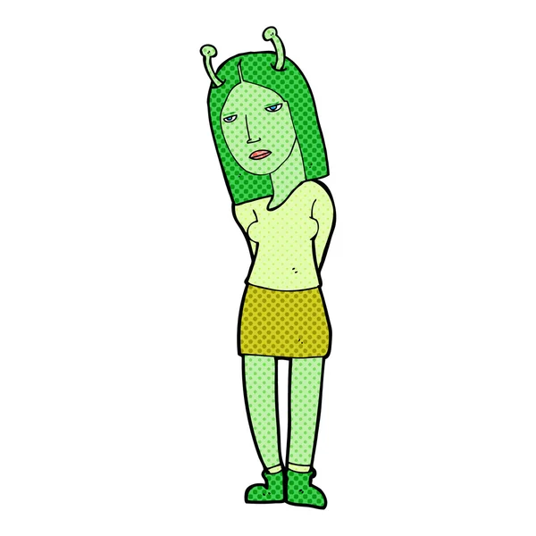 Cartoon alien woman