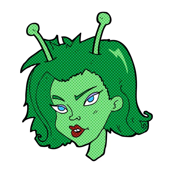 Cartoon alien woman