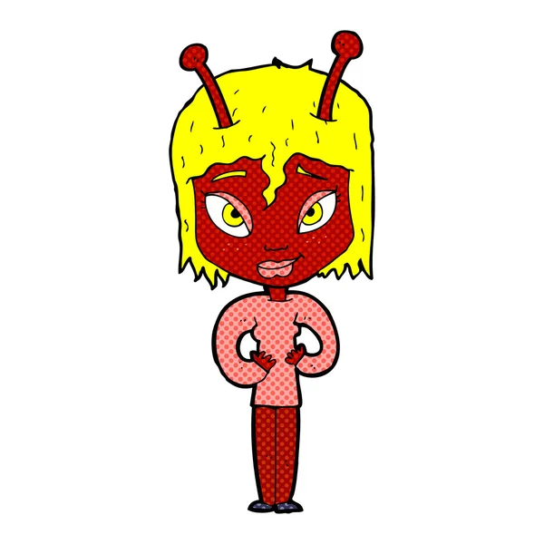 Cartoon alien woman