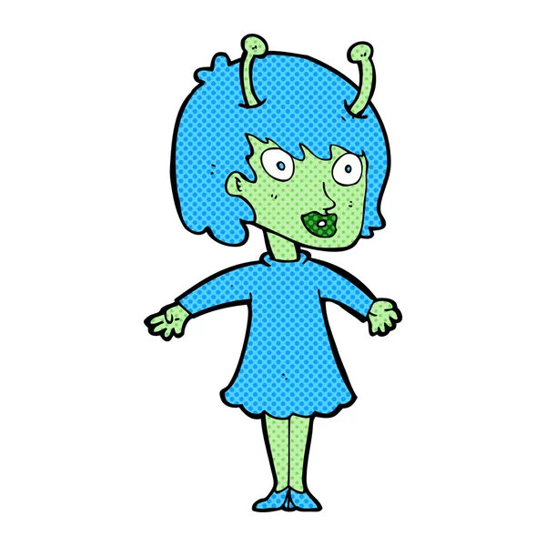 Cartoon alien woman