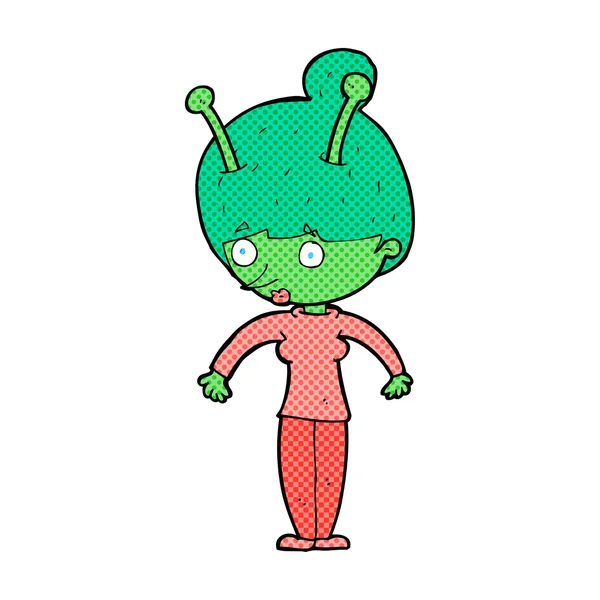Cartoon alien woman