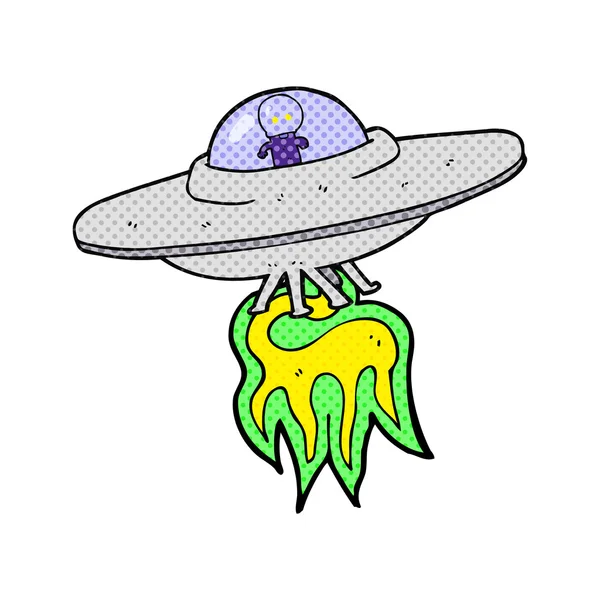 Cartoon alien flying saucer