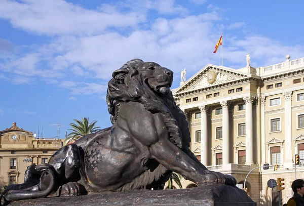 Details of the Columbus memorial - Lion statue (built in 1888), Barcelona