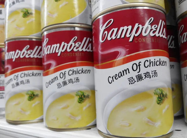 SINGAPORE, 20 SEP: Cans of Campbell\'s chicken cream are being so