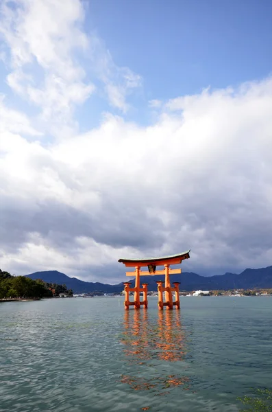 A view of Itsukushima shrine in Miyajima, Japan