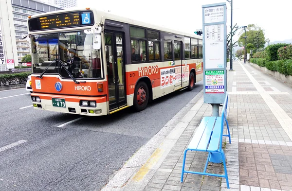 Bus travels in Hiroshima city