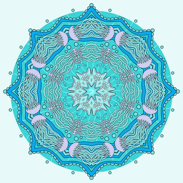 Sea pattern marine life circle design