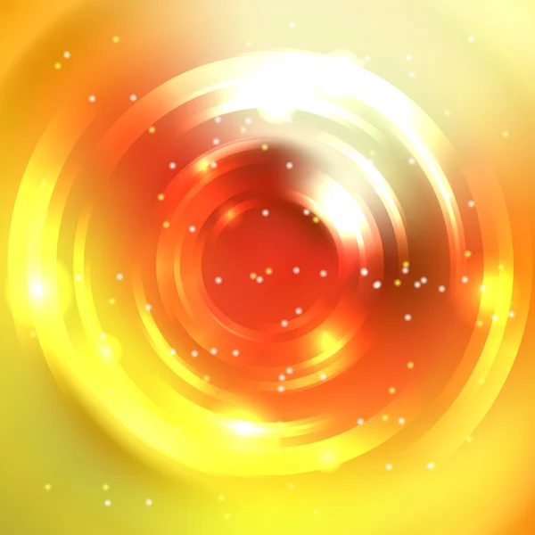 Abstract circle background, Vector design. Vector infinite round tunnel of shining flares. Yellow, orange colors.