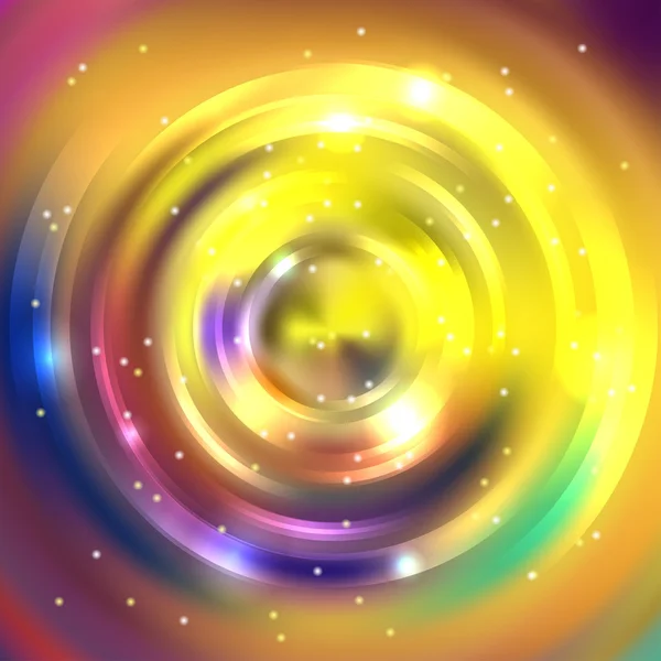 Abstract circle background, Vector design. Vector infinite round tunnel of shining flares. Yellow, brown colors.