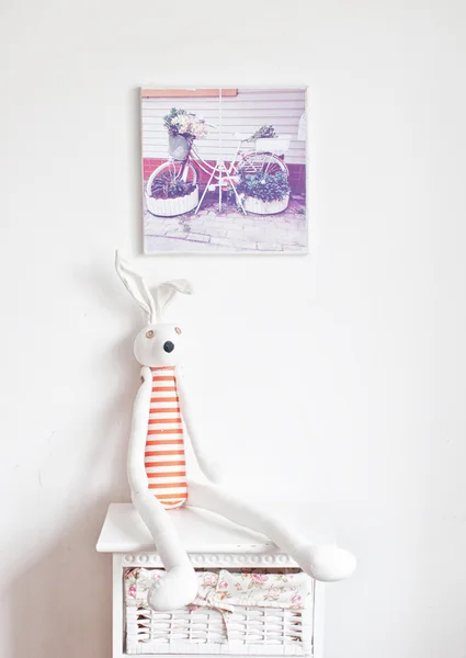 Bunny on the bedside table