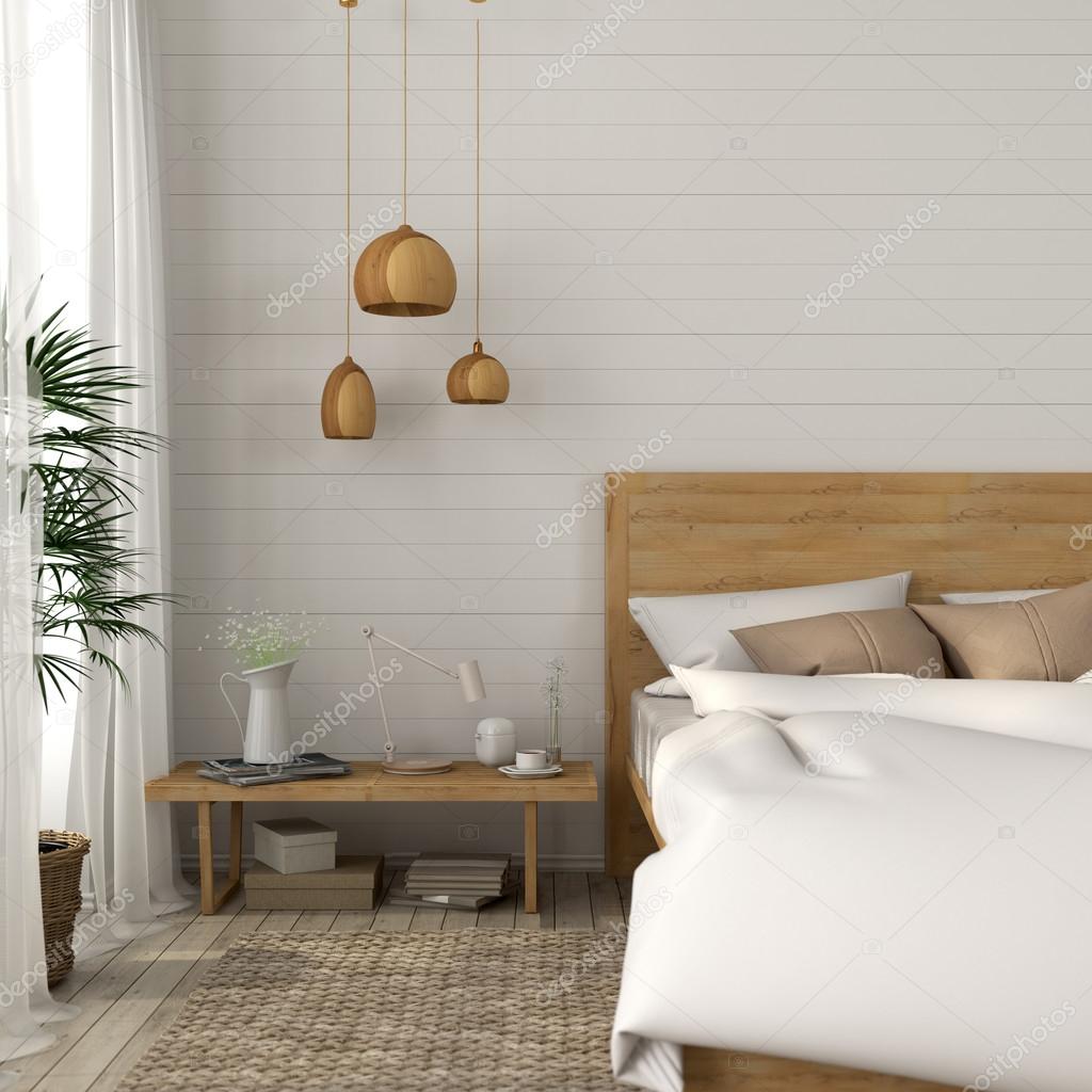Sovrum med en ljus beige toner — stockfotografi © jzhuk #112264786
