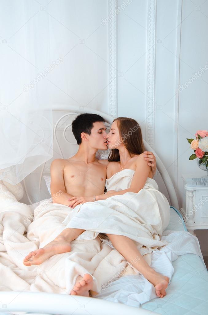 Couple in bed without clothes
