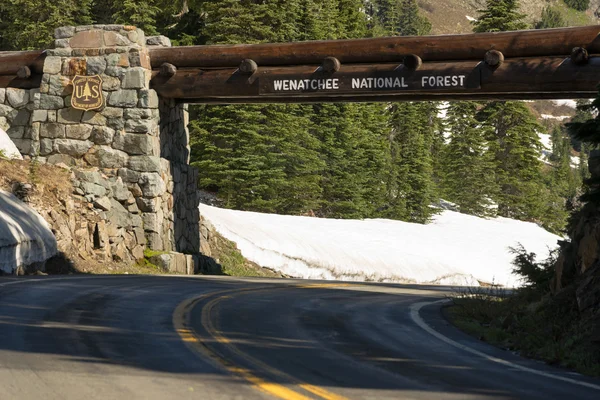 Entering Wenatchee National Forest US Service Sign Entrance