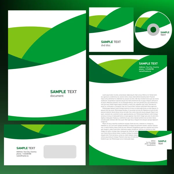 Abstract creative corporate identity line wave green