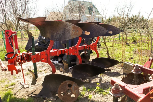 Large tractor-drawn plough