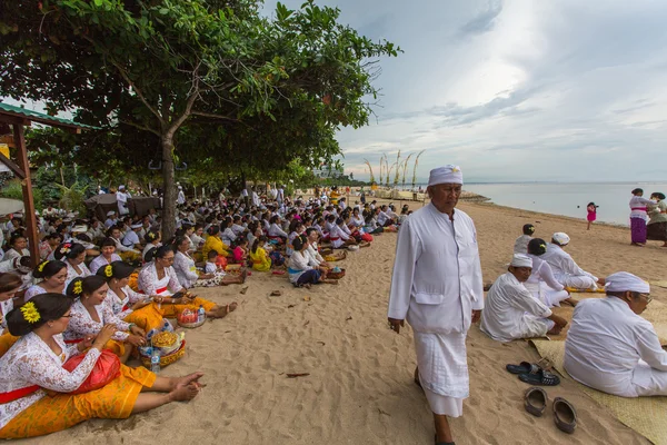 People during ceremony Melasti Ritual.