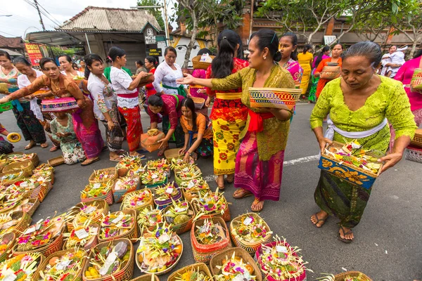 Unidentified people during celebration Nyepi