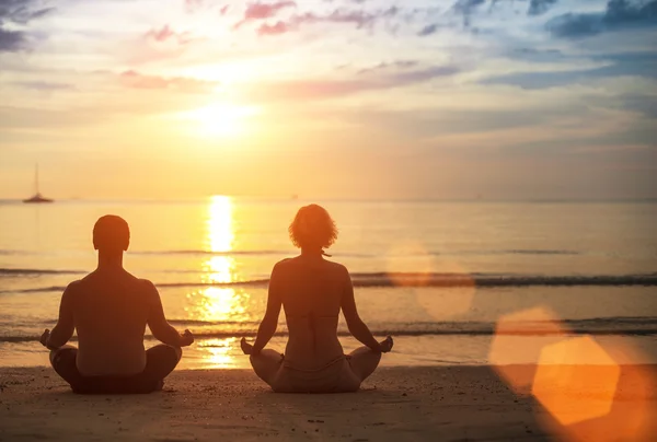 Couple meditating