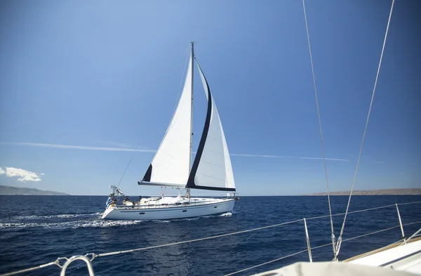 Luxury yacht at sailing regatta