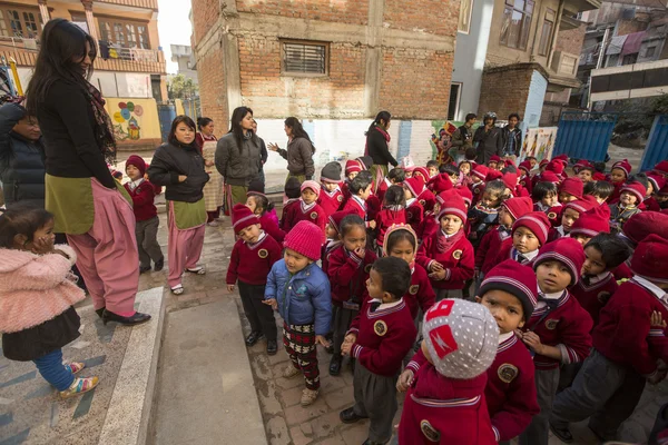 Pupils during dance lesson in Nepal