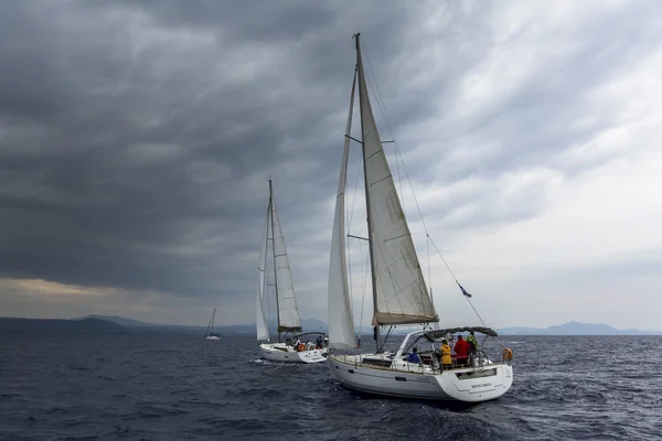 Sailboats participate in regatta