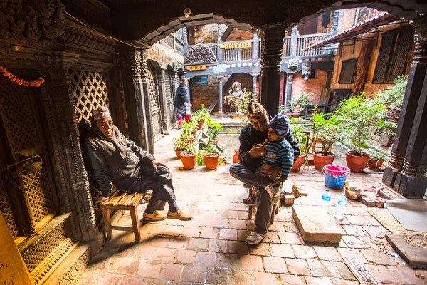 Poor people in  house in Nepal