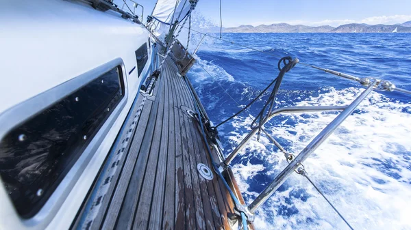 Racing yacht in the Mediterranean sea