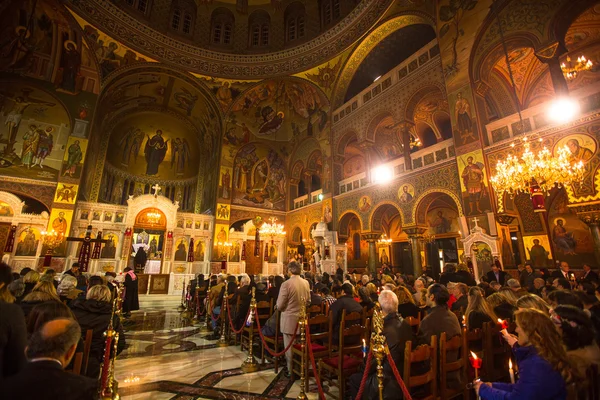 People during celebration of Orthodox Easter