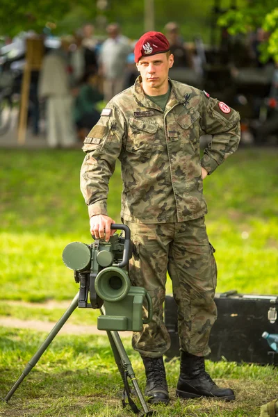 Polish soldier during demonstration of the military