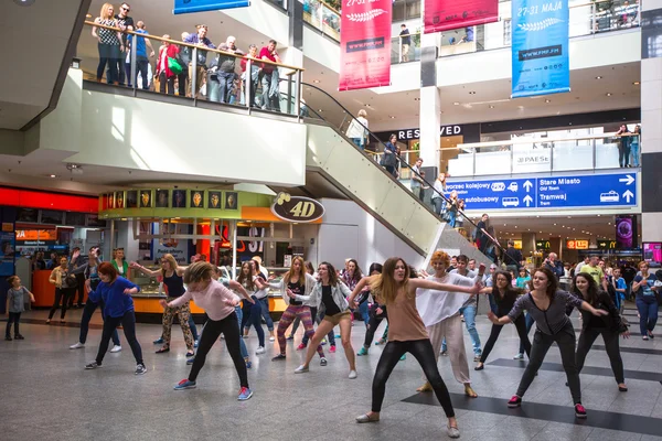 Unidentified participants in a dance flash mob