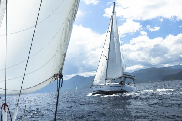 Ship yachts   in the open Sea