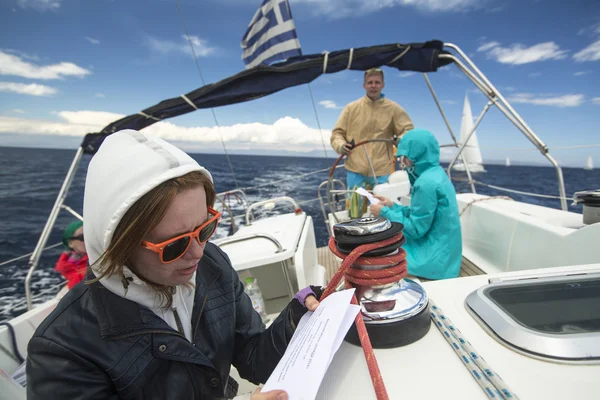 Sailors participate in sailing regatta