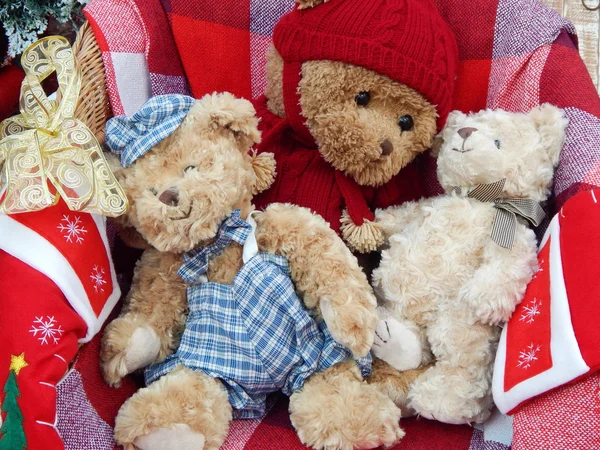 Christmas Teddy-bears. Close-up.International Specialized Trade Fairs \
