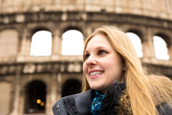 Tourist at the Colosseum in Rome