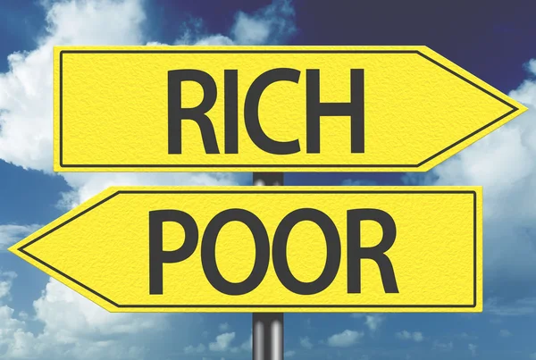 Rich and poor yellow signs