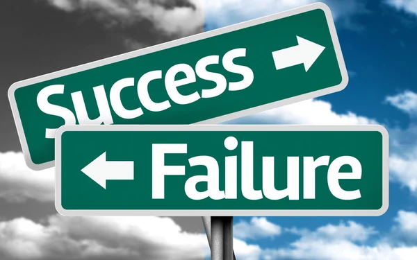 Success x Failure creative sign with clouds as the background