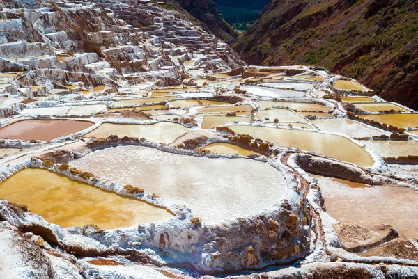 View of Salt ponds, Maras, Cuzco, Peru