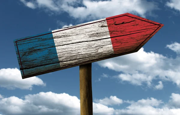 France flag wooden sign