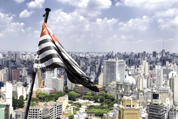 Waving flag of Sao Paulo