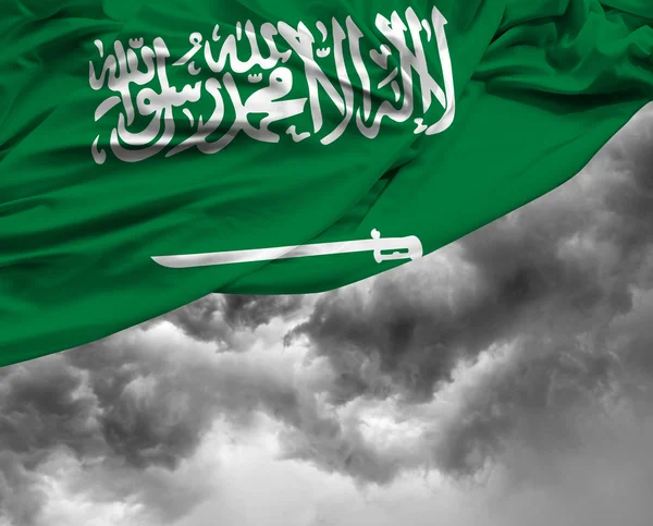 Saudi Arabia waving flag on a bad day