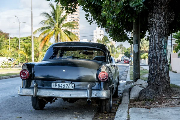 Old car on Vedado district in Havana, Cuba.