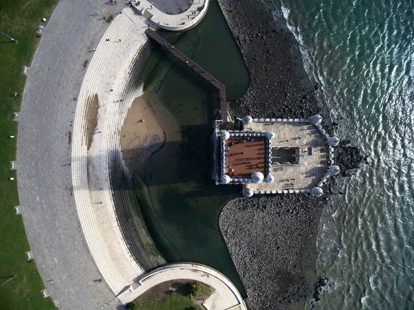 Top view of Belem Tower, in Lisbon, Portugal