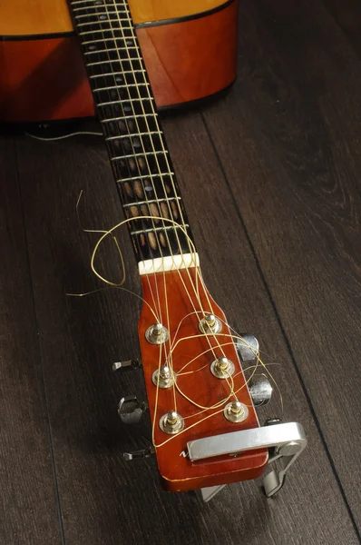 Guitar Headstock and neck close up isolated