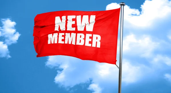 New member, 3D rendering, a red waving flag