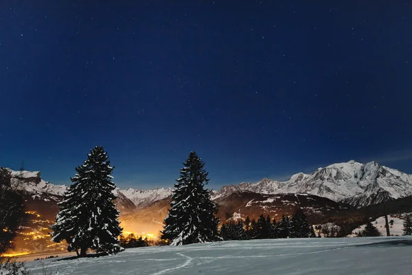 Mountains and night sky
