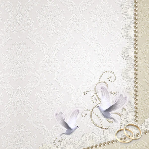 Wedding background with white doves