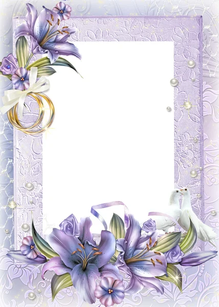 Beautiful wedding background with lilies