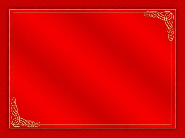Red abstract background with gold accents.